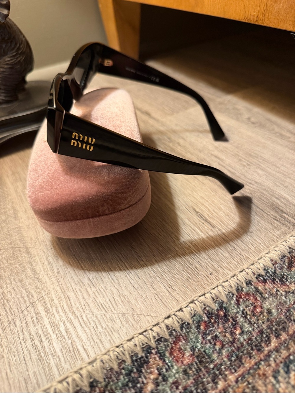 Miu Miu Camel Acetate Cat Eye Sunglasses SMU 06Y Black Ardesia - Picture 14 of 16